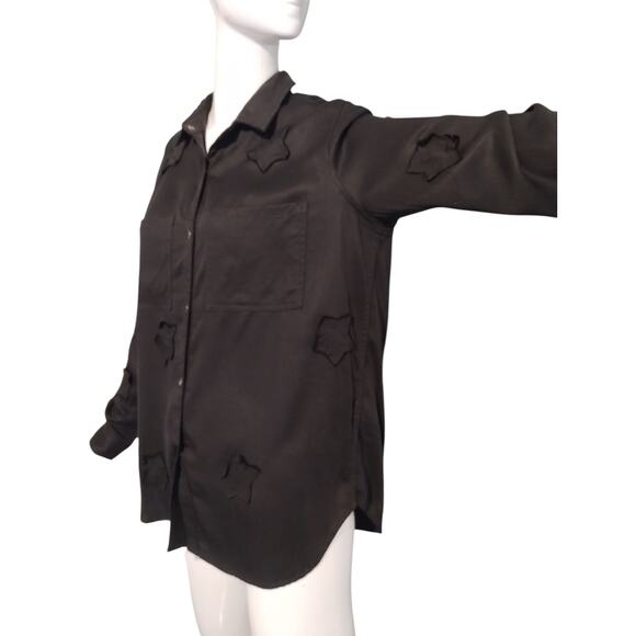 P. Cill Women's size Small Star Design Snap Grungecore Gothcore Witchy Shirt - Picture 3 of 11